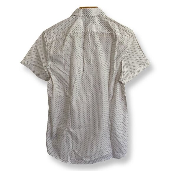 KENNETH COLE REACTION Mens Short Sleeve Button Down Shirt Size Small White Combo - Picture 2 of 10
